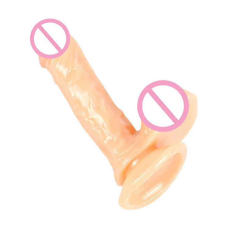 NXY Dildos PVC Kvinnlig Masturbator Sug Cup Manual Imitation True and False Penis Mini Sex Products 220601