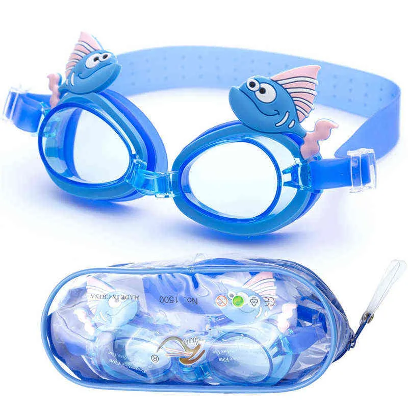Cute Children Dzieci Silikon Przezroczysty Pływanie Gogle Wodoodporne Okulary przeciwmgielne Okulary Baseny Pływackie Goggles G220422