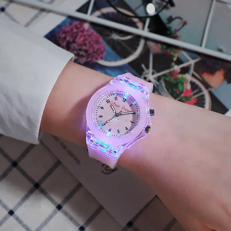 새로운 스포츠 아이 시계를위한 여자 아이 선물 성격 시계 쉬운 읽기 아이 실리콘 플래시 쿼츠 손목 시계 reloj infantil