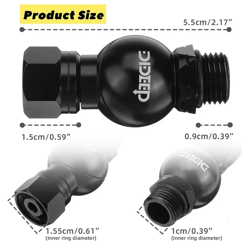 DIDEEP Global Universal 360 Degree Swivel Hose Adapter for 2Nd Stage Scuba Diving Regulator Connector Dive Accessories 2206224572773