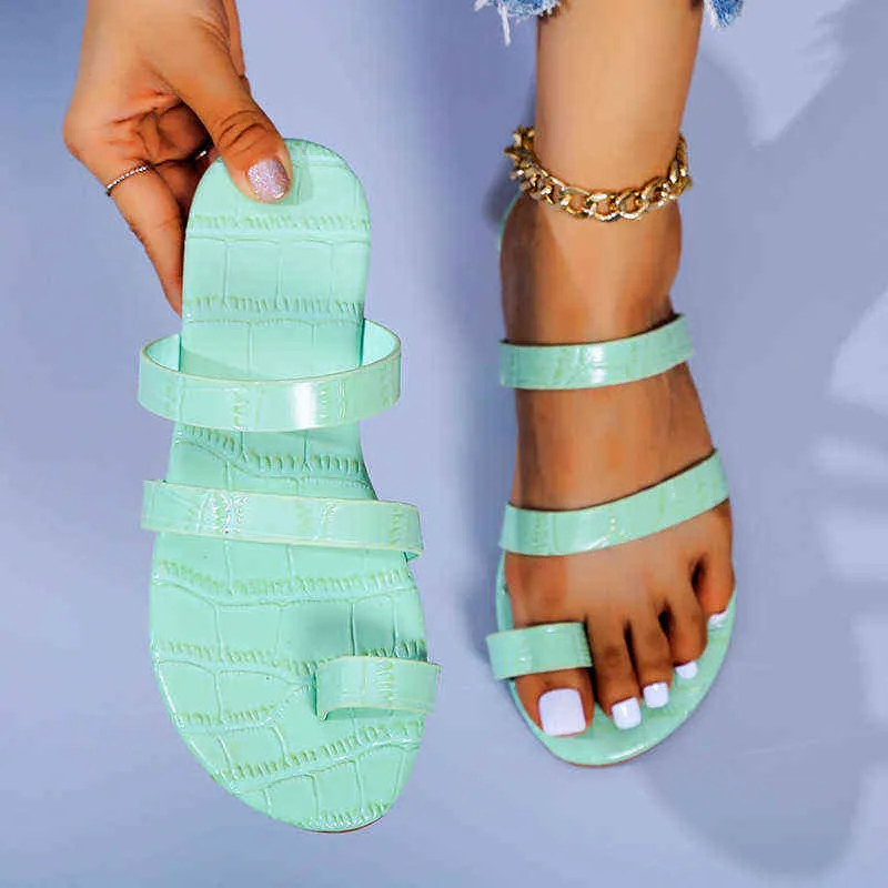 Kvinnor 2022 Summer Flip Flops Ladies Casual tofflor Kvinna Komfort Slides Woman Beach Shoes Plus Size Women's Fashion Flats G220520