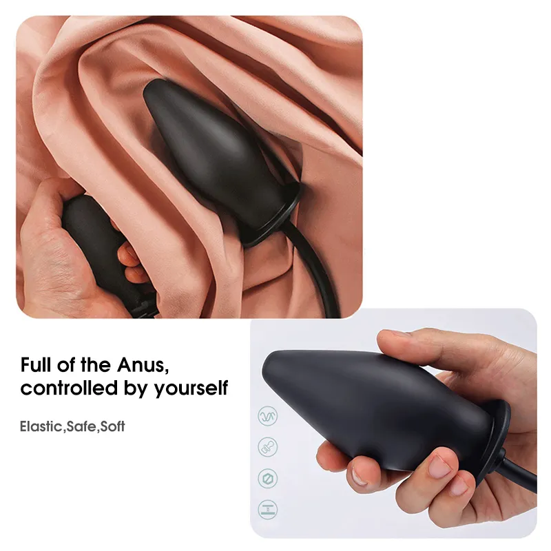 New Anal Expander Butt Plug Silicone Dildo Massager sexy Toys Inflatable For Male Female Products Backyard