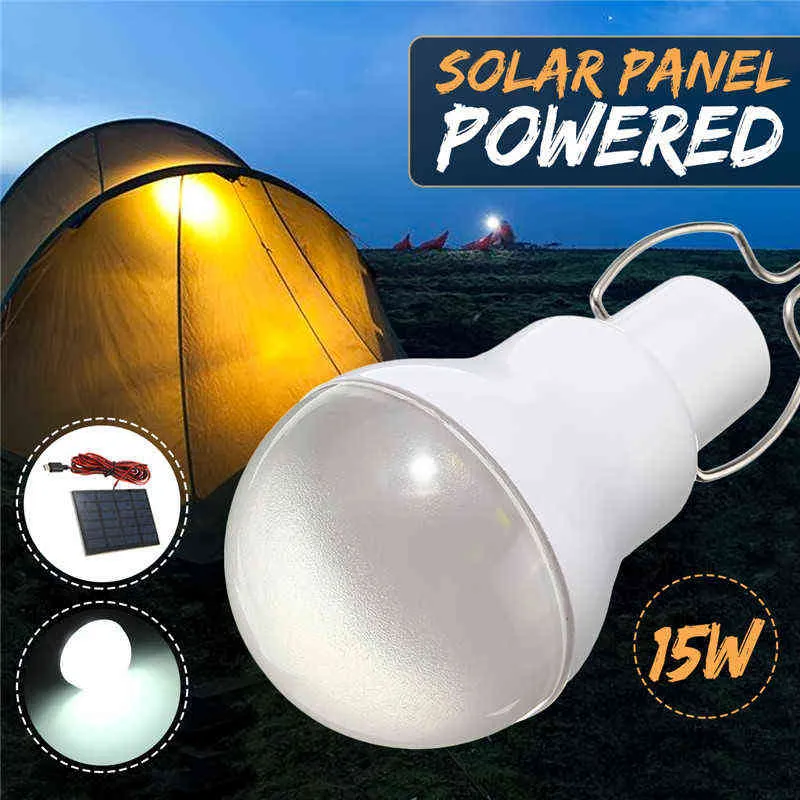 Lumière solaire portable W LM Lampes d'énergie solaire V lampe LED pour la lumière de camping extérieur tente suspendue LAMPE LAMPE J220531