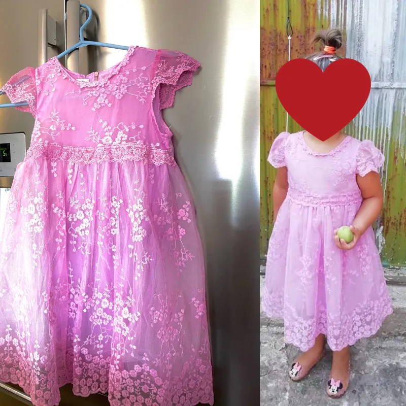 Summer Girl Clothes Kids Dresses for S Lace Flower Wedding Children Princess 220426