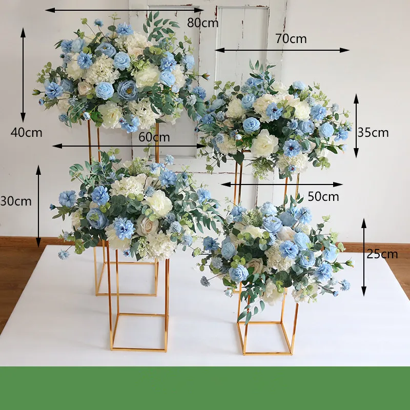 New Artificial Flower Table Core Wreath Party Wedding Background Decoration Road Lead Flower Ball Rose Flower Ball Ornaments C0817
