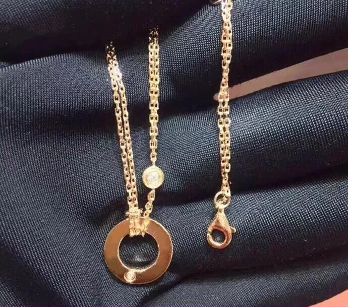 collana stilista collane con clavicola d'amore pendente a doppia catena a forma di cerchio uomini donne amanti coppia regalo272f