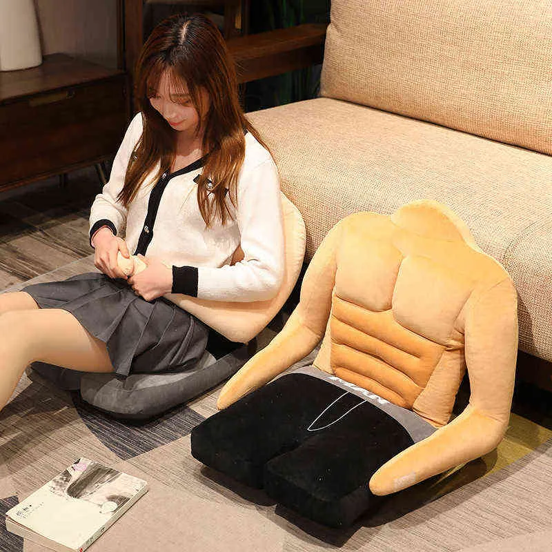 Simülasyon Muscular Man Peluş Yastık Yaratıcı Seksi Güçlü Vücut Dolgulu Yumuşak Sandalye Yastık Erkek Doğum Günü Hediyeleri J220704
