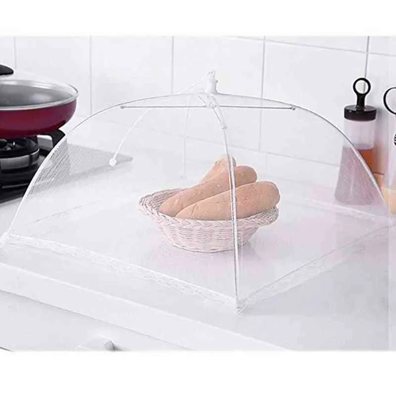 الغطاء الغذائي المظلة قابلة للطي قابلة للغسل شبكية الغذاء غطاء الشواء حفلة مضادة للبعوض موسكيتو الأدوات المطبخ y220526
