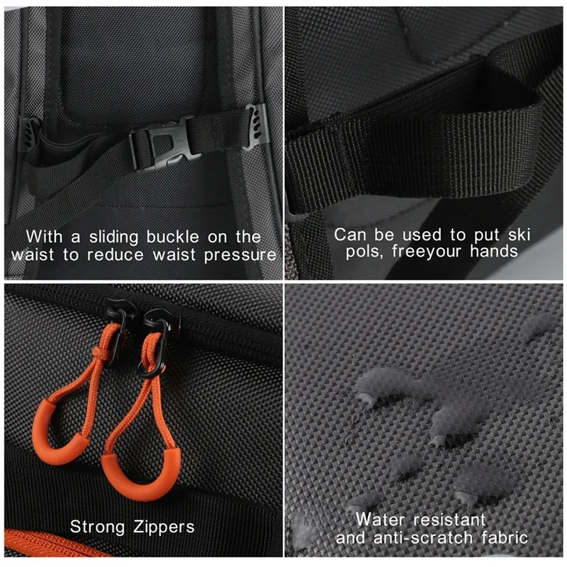 ソロウル50Lスキーバッグ大容量ストレージブーツ衣類は、調整可能な防水でスキーバックパックを配置できます220728
