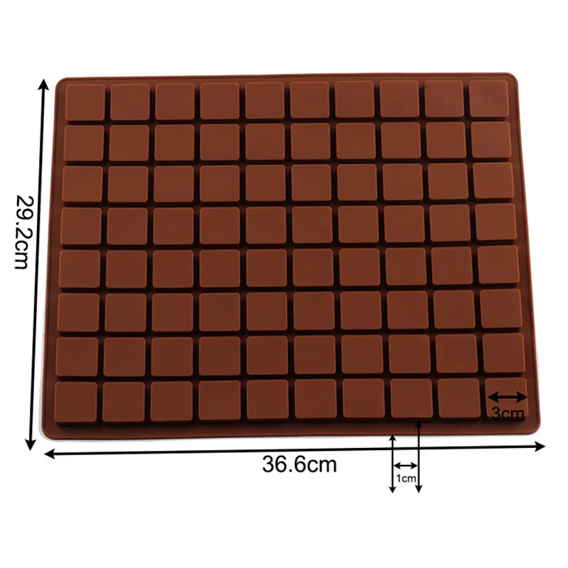 80 wnęki kwadratowe silikonowe formy cukierki czekoladowe Gummy taca na kostki lodu galaretki trufle praliny Ganache formy ciasto dekorowanie narzędzia 220509