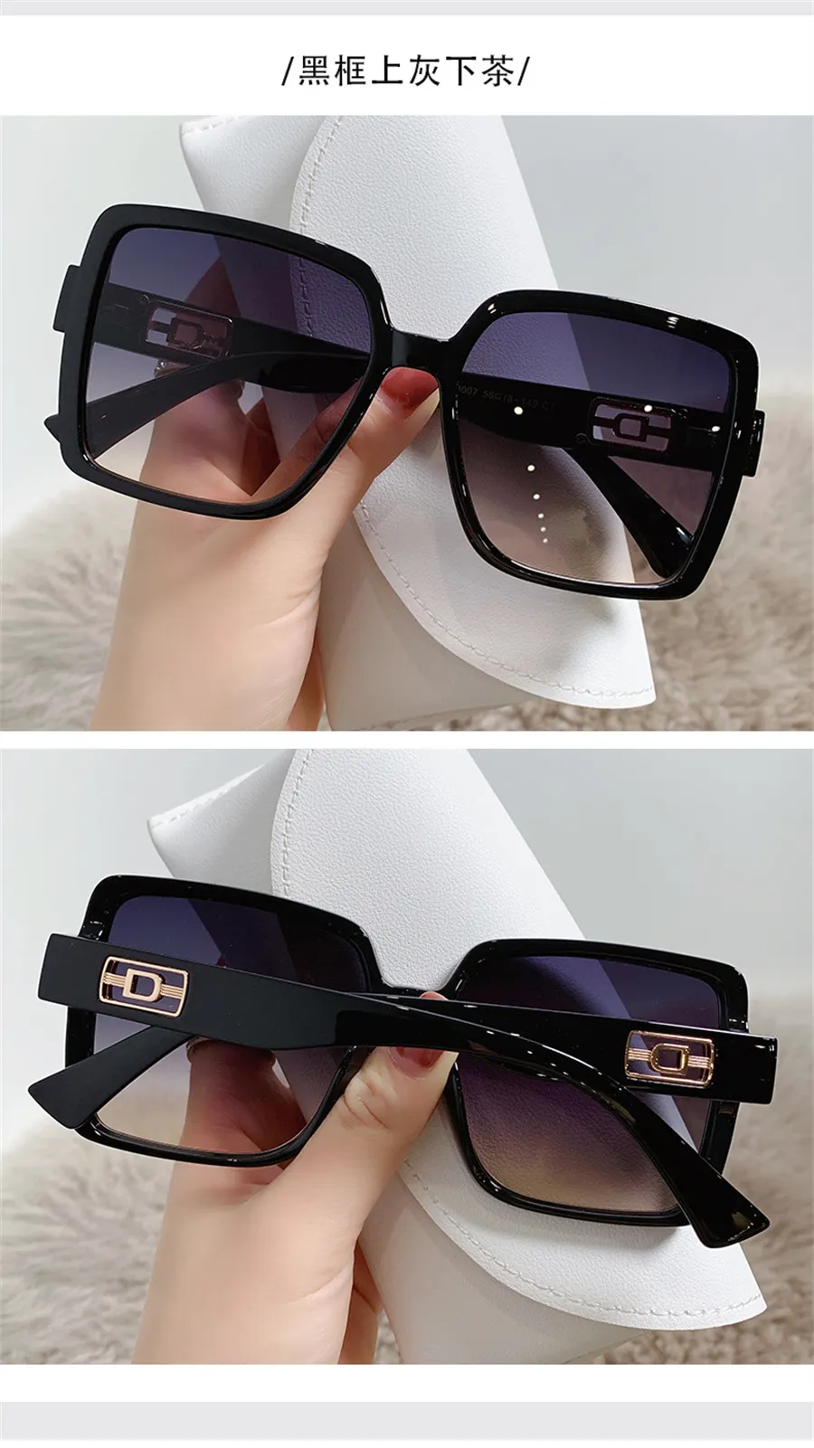 Occhiali da sole smerigliati con montatura grande Occhiali da sole quadrati da donna di tendenza alla moda 2022 Nuovo2753