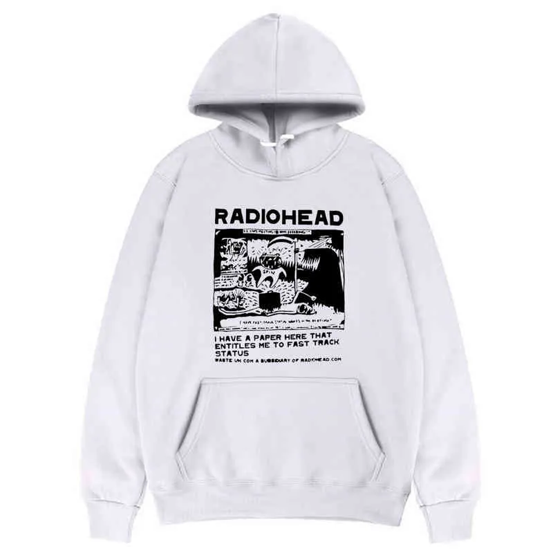 Sweat à capuche pour hommes et femmes, mode Radiohead Band Tour en amérique du nord, vêtements surdimensionnés, pull Harajuku Grunge pour garçons et filles