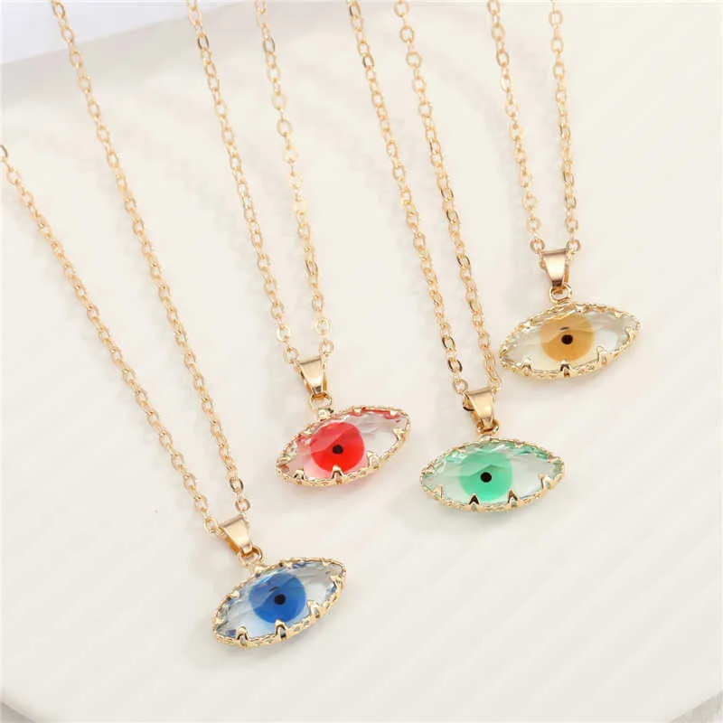 Necklace Fashion Colorful For Women Pendant Choker Luck Couple Jewelry Short Chain Lady Female Gift