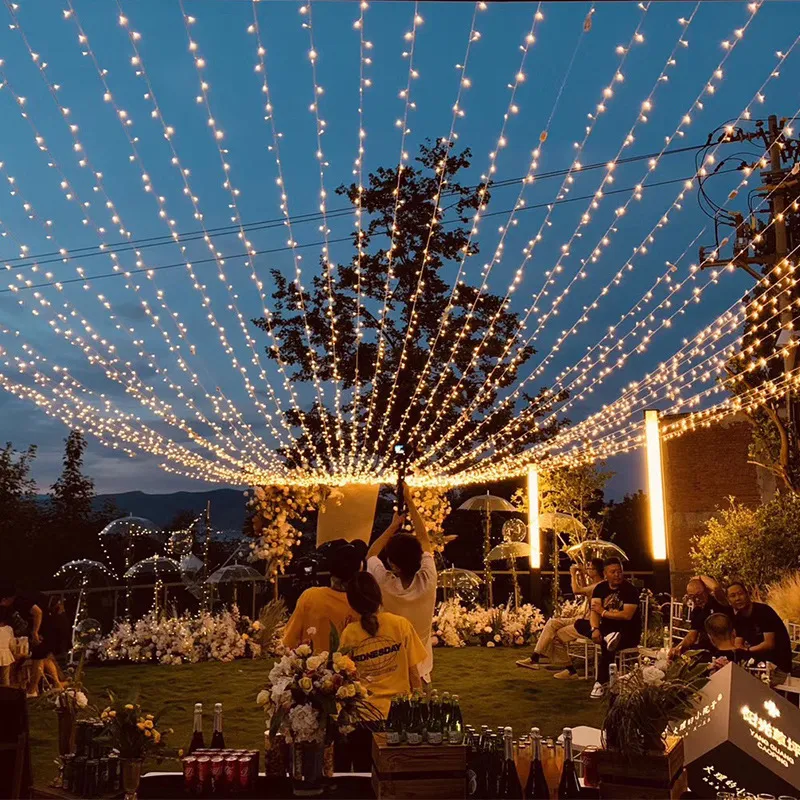 10m-100 m semesterleds julbelysning utomhussträng dekoration för fest bröllop girland 220429