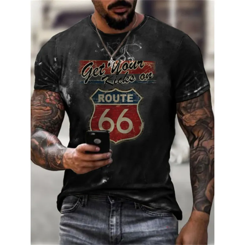 66 Letters Print Men T Shirt Retro Streetwear Summer Oversized Loose Clothes For Teens Vintage Pattern Male Short Sleeve Tees 220607