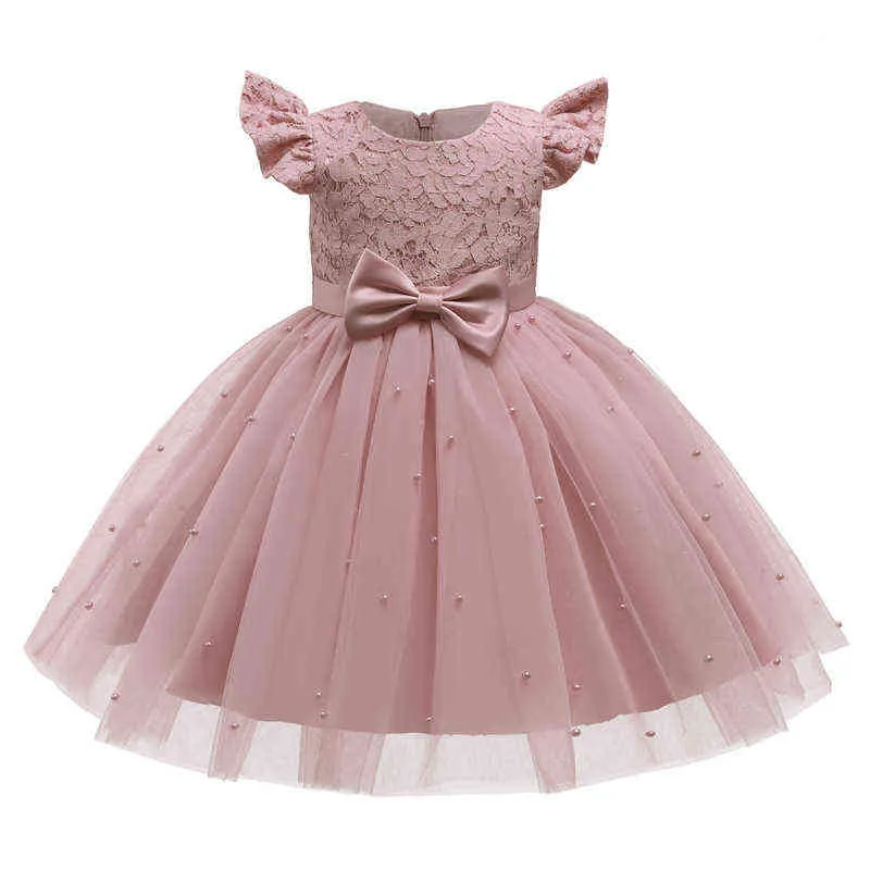 Robe de bal d'été robes d'enfants pour les filles robe de mode Bow Tulle Puffy robes de soirée de mariage vêtements pour enfants Bow Vestidos G220518