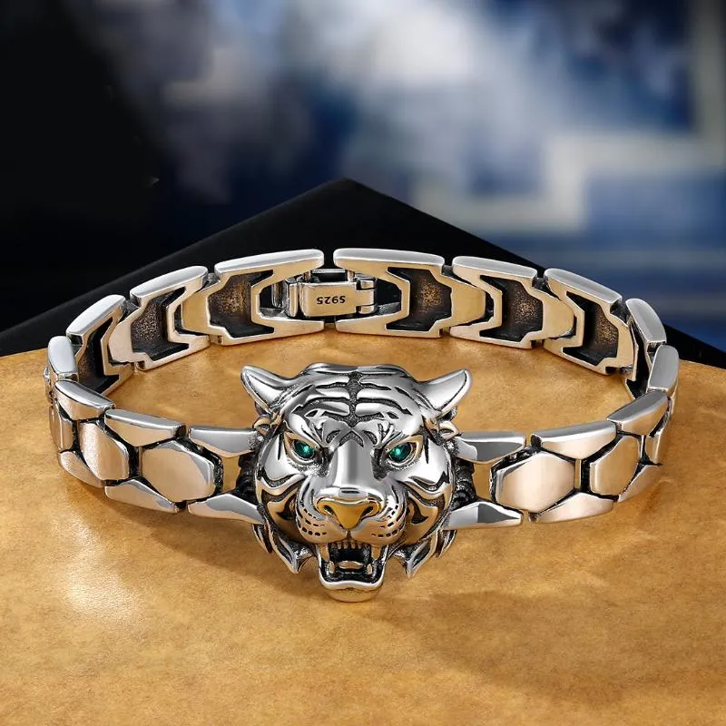 Cadena de enlaces Domineering Retro Diseño Reloj Tiger Watch With Year Bracelet Men Hipster Personalidad Fashion Jewelry Accesorios2902