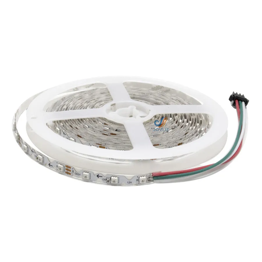 6mm S şekli DC5V 1 M WS 2812B LED Şerit Piksel Işık Dahili 2812 IC RGB Yok Su Geçirmez 5050 30/60 led TV arka plan için