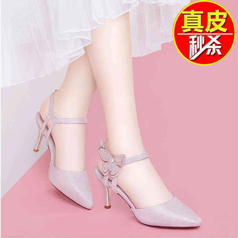 Scarpe con tacco alto a spillo donna Scarpe con tacco da sposa bianche bling Scarpe in pelle Mary Jane con tacco alto Scarpe con tacco a punta sexy G220527