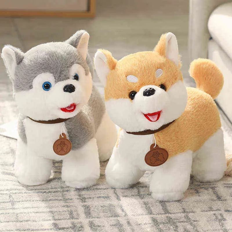 Pc Cm Dessin Animé Chiens En Peluche Belle Simulation Husky Shiba Inu Teddy Chihuahua Schnauzer Poupées Décor Cadeaux J220704