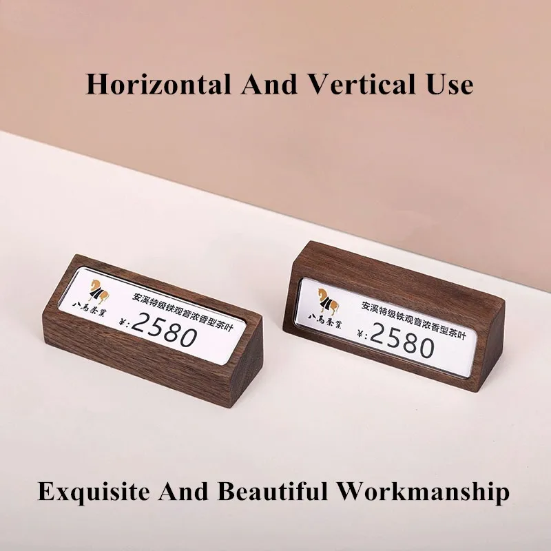 68x18mm bois Mini étiquette de prix porte-papier présentoir porte-affiche stockage organisateur étiquettes de carte de prix