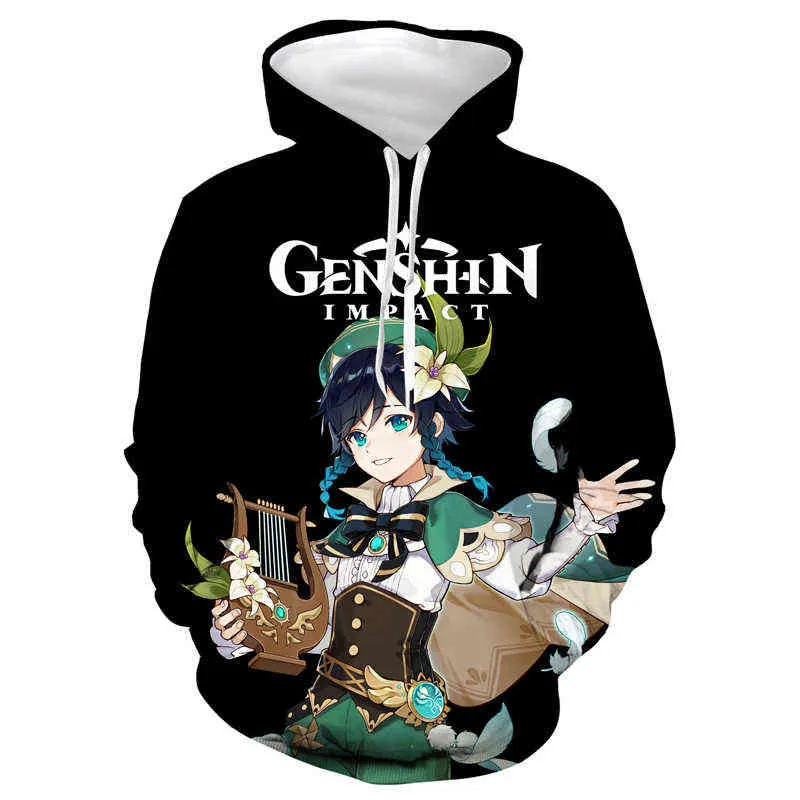 2021 New Hoodie Genshin impact 3D Cool Print game Sweatshirt Tracksuit for Men and Women Autumn Casual Clothes Streetwear Tops Y220713