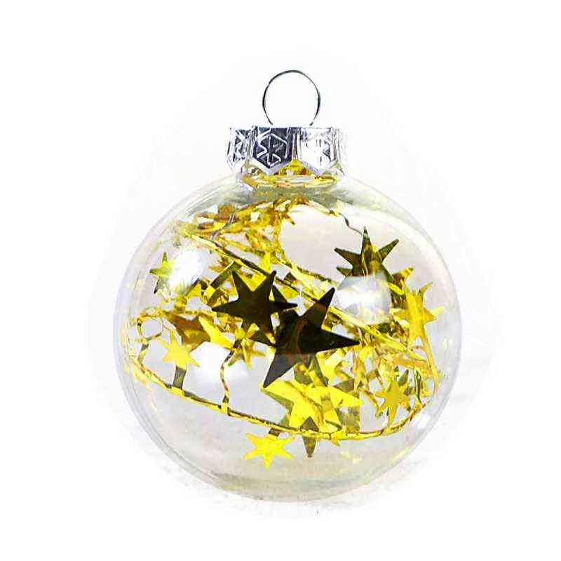 6cm透明なグリッターインテリアインテリアクリスマスボール飾りクリスマスツリー吊り飾りクリスマスペンダントギフトナビダッド2022 L29353305