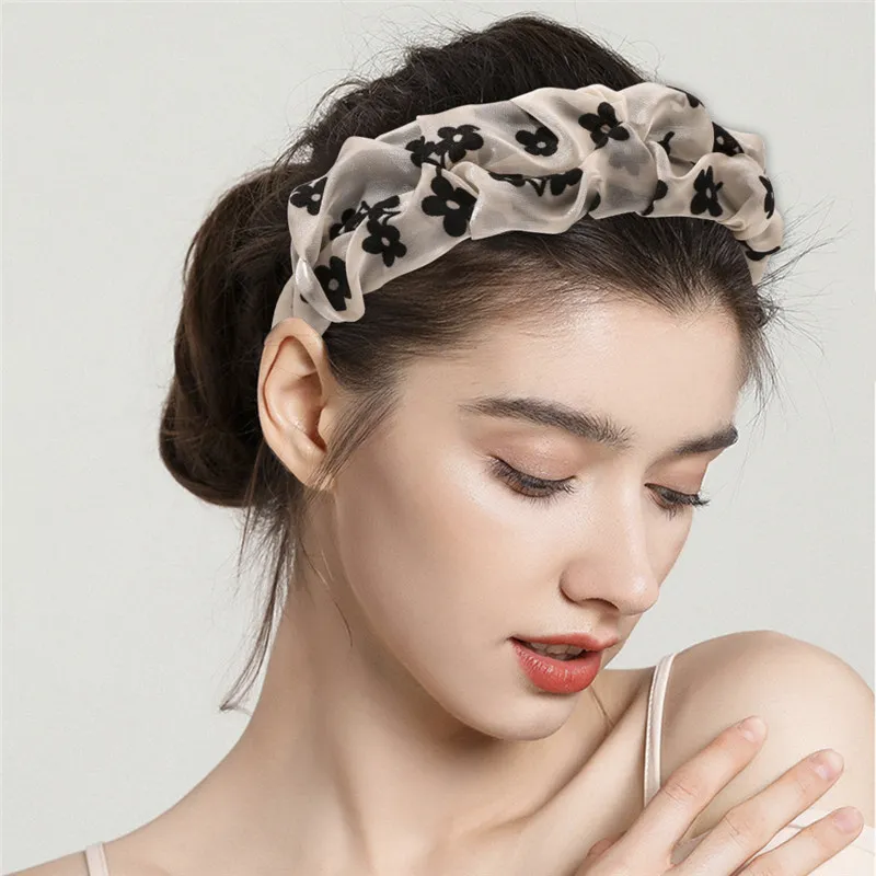 ruoshui woman girls floral fold hairband women haircasesory bezelヘッドバンドヘッドラップヘッドウェア飾りヘッドラップ