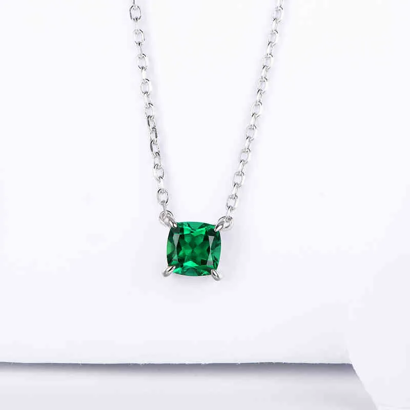 ATTAGEMS Vintage 100% 925 Sterling Silver Moissanite Diamond Emerald Gemstone Diamonds Pendant Necklace Fine Jewelry Wholesale