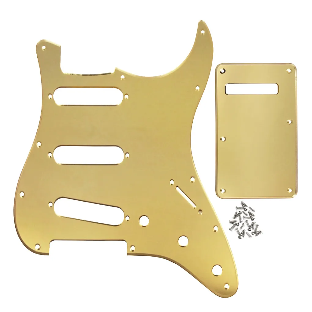 1ply Mirror Material 11 ثقوب SSS Guitar Pickguard براغي الخلفية لإكسسوارات الغيتار الكهربائية