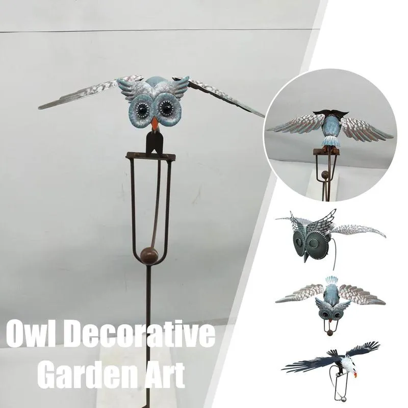 Орлиная сова открытая декоративная садовая куча орнамент орнамент сад охраня
