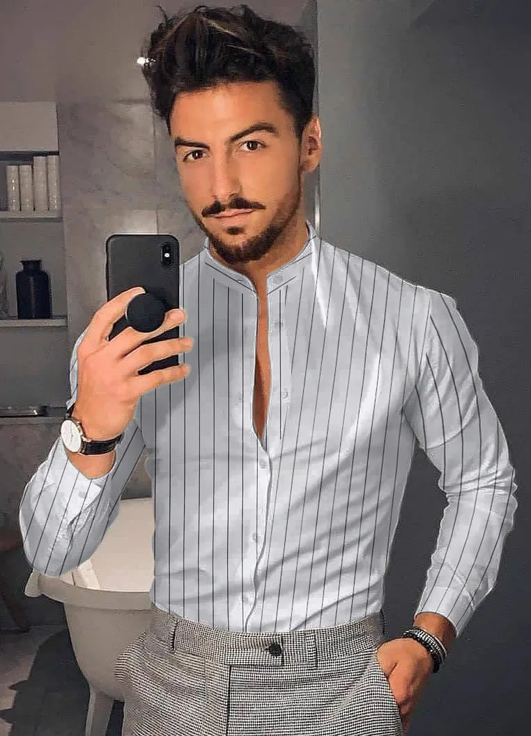 Męska koszula z długim rękawem Hawajski luksusowy przycisk Social Cardigan Bluzki Hurtownie Single Breasted Turn-Down Collar Broad 220322
