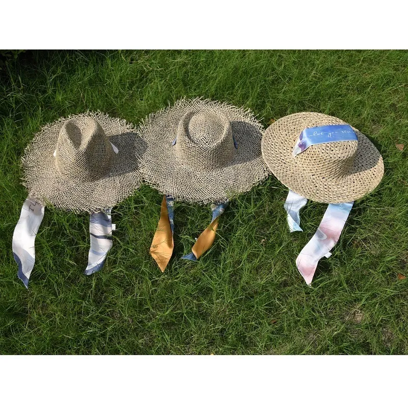 Mode Frauens Sommerhut Atmungsaktives Salz Meer Panama Jazz Gras Strand Sonnenmütze für Urlaubsreise Fedora Stroh RH 2207086086268