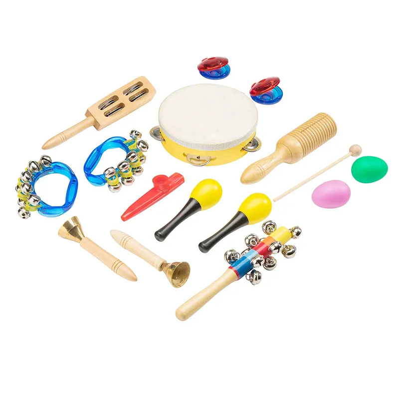 Musikinstrument-Kinderspielzeug, 15-teiliges Percussion-Set für Kleinkinder, Vorschule, pädagogisches Lernen, Musikspielzeug mit Aufbewahrungsrucksack 220706