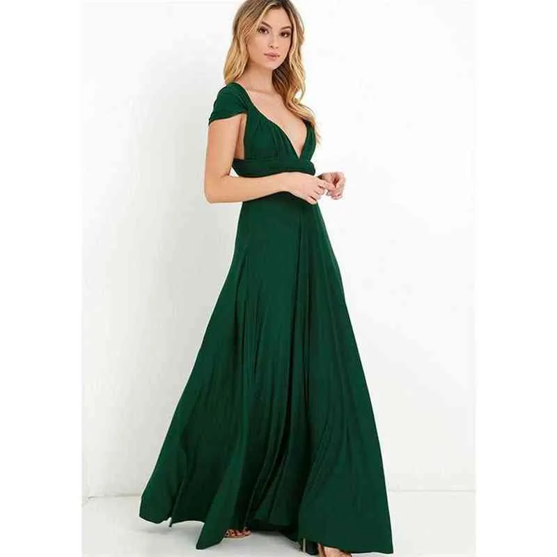 Sexy Women Multiway Wrap Convertible Boho Maxi Club Abito rosso Fasciatura Abito lungo Party Damigelle d'onore Robe Longue Femme G220510