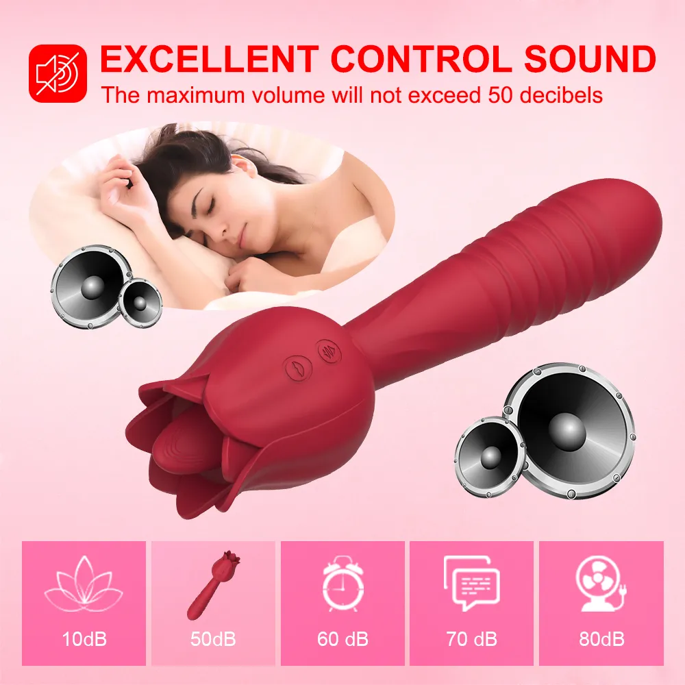 Rose Sexy Toys Vibrator for Women G-Spot Librando Dildos Dildos Vibração Telescópica Anal Clitóris do Mamilo Anal Brinquedo Adulto