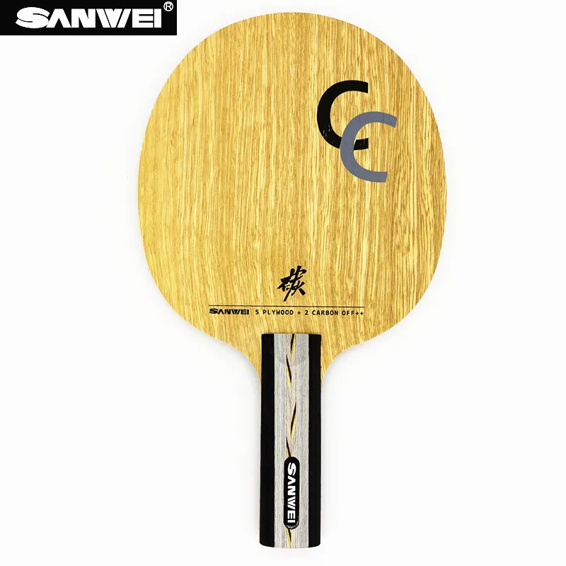 Sanwei CC Table Tennis Blade 5 Wood2カーボンオフトレーニングボックスピンポンラケットバットパドルテニスデメサ2204027818016