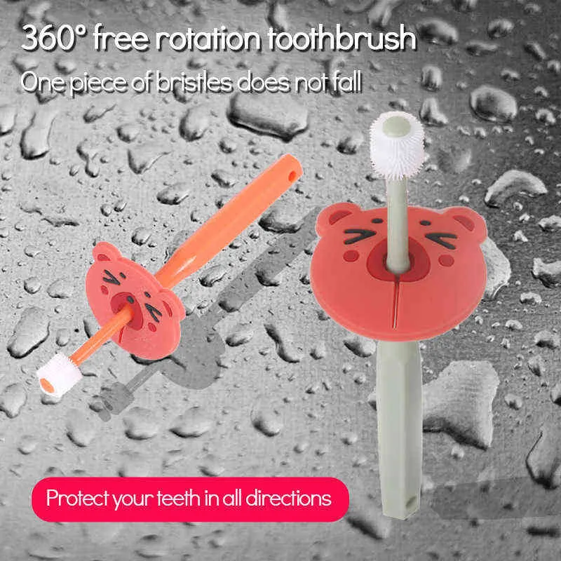 Tandborste 360 graders silikon Tandborste Träning Baby Barn Oral vård Tandborsteverktyg för gåva 0511