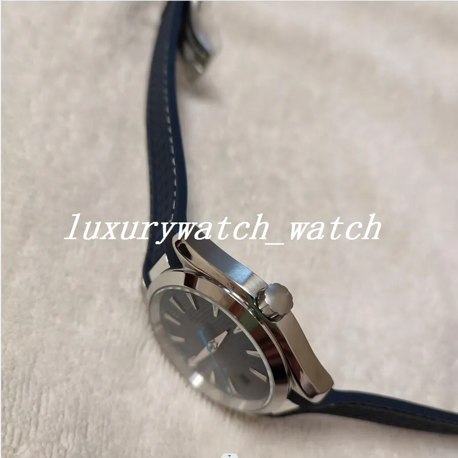 Hoge kwaliteit herenhorloge transparant glas 150M zwart blauw wit grijze wijzerplaat 42 mm automatische mechanische rubberen band saffierglas267e