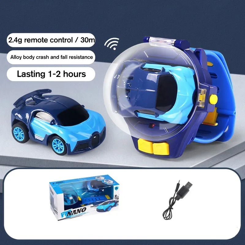 Kinder Cartoon Mini RC Fernbedienung Car Watch Toys Elektrische Handgelenk wiederaufladbare Handgelenkswache für Jungen Mädchen Geschenk 220721323505321