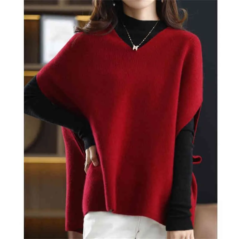 Femme tricot gilet chaud automne ample long sans manches pull épais vintage hiver noir vert coréen tricot surdimensionné automne