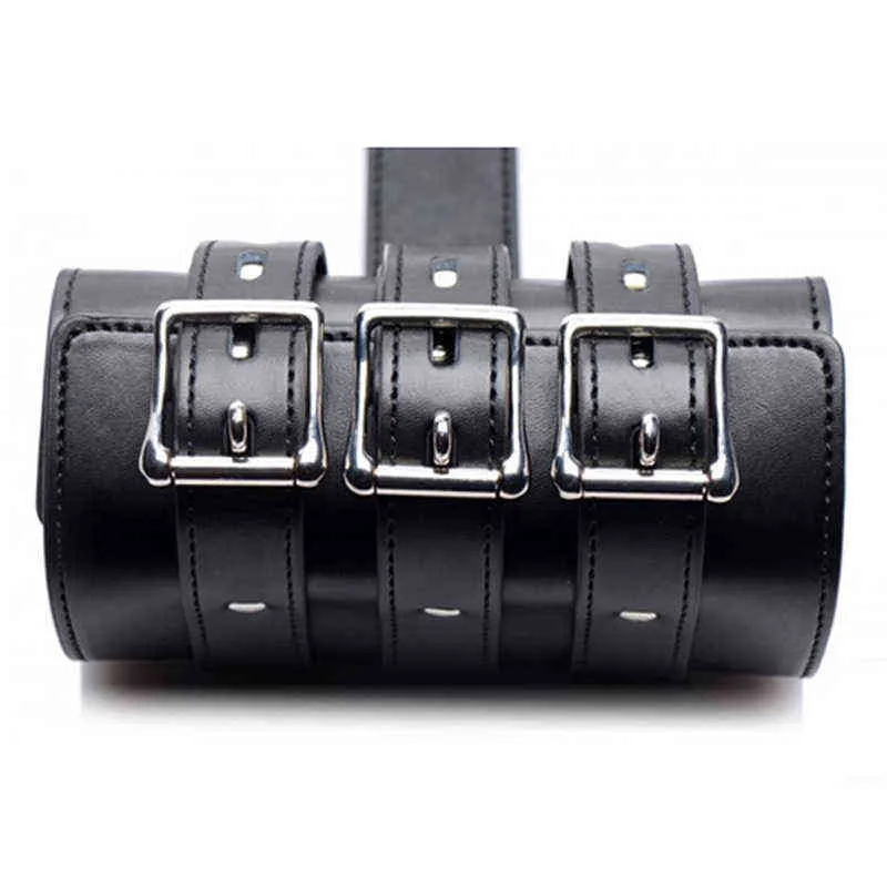 Nxy Sm Bondage Sm Pu Polsini in pelle Polsini Arm Binder Armbinder Restrizioni Braccia dietro la schiena Accessori Esotici Bdsm Donne Giocattoli 220423