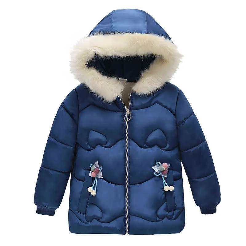 Холодные зимние сгущенные куртки девочки для девочек детские хлопковые куртки Новый год костюмы для детей мех наряд с капюшоном теплая одежда J220718