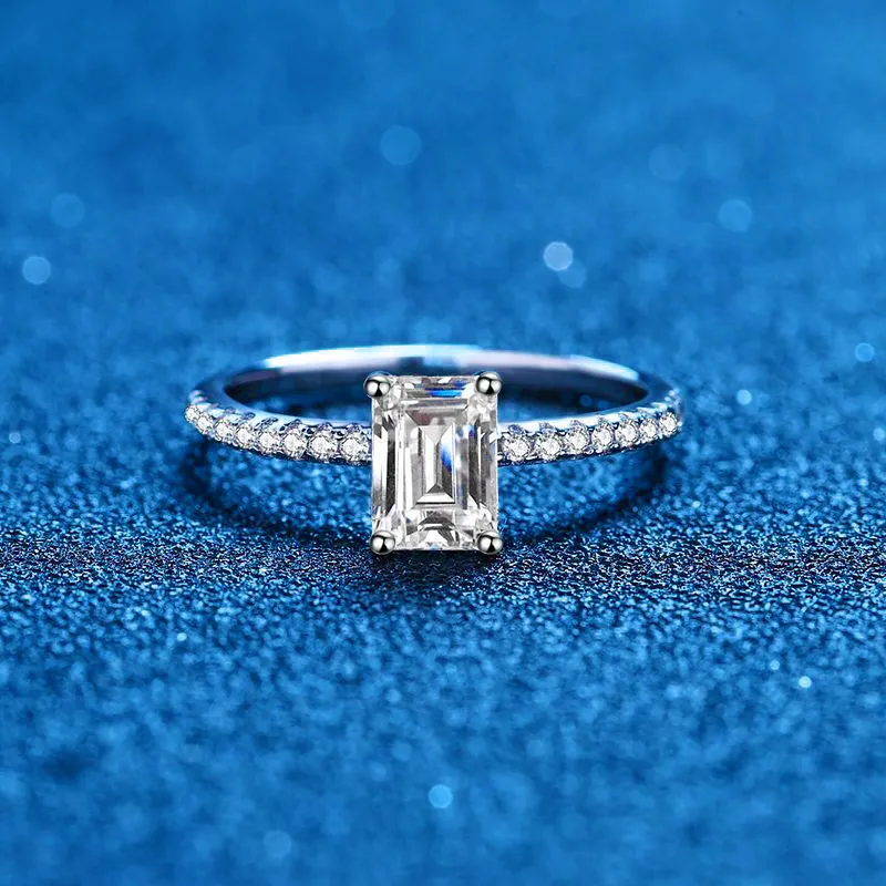 1 karatowy pierścionek zaręczynowy Radiant dla kobiet srebrna diamentowa obrączka GRA Certyfikowane pierścienie 2208139722465