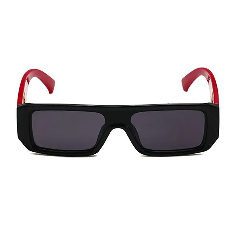 Óculos de sol retangulares Designer de designer feminino Sombras vermelhas símbolo preto óculos homem Moda à beira -mar UV400 show glamour namorado gif272p