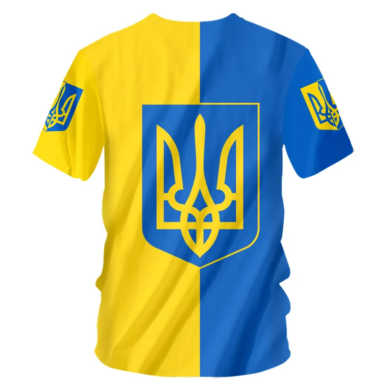 3D Ukraine Tshirt Impression complète du corps Drapeau de l'Ukraine T-shirt à manches courtes pour hommes Guerre et paix T-shirt personnalisé surdimensionné Drop 220619