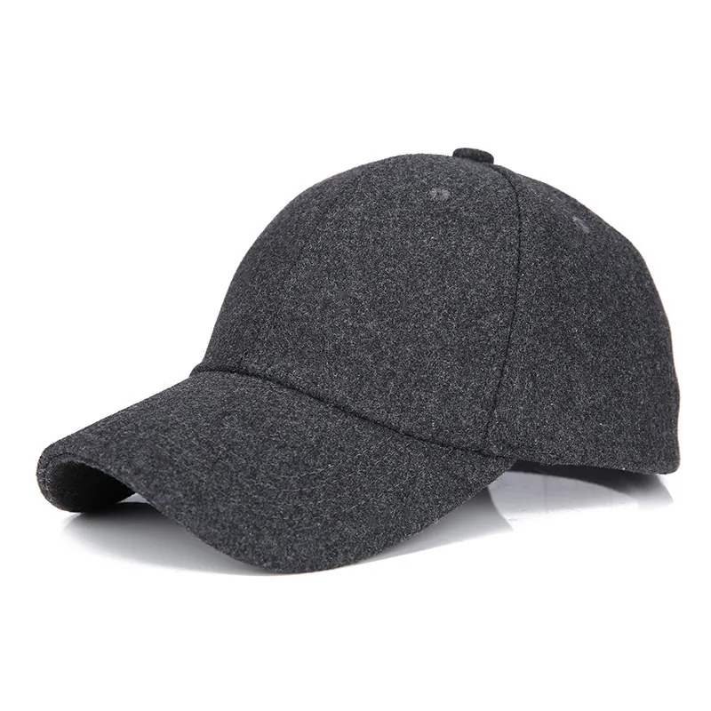 Autumn Winter Unisex Wool Felt baseball Caps Solid Color Casquette Chapeau Trilby Trucker Hat For Men Women 220513