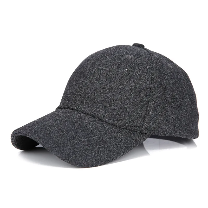 Autunno Inverno Unisex Berretti da baseball in feltro di lana Tinta unita Casquette Chapeau Trilby Cappello da camionista uomo Donna 220513