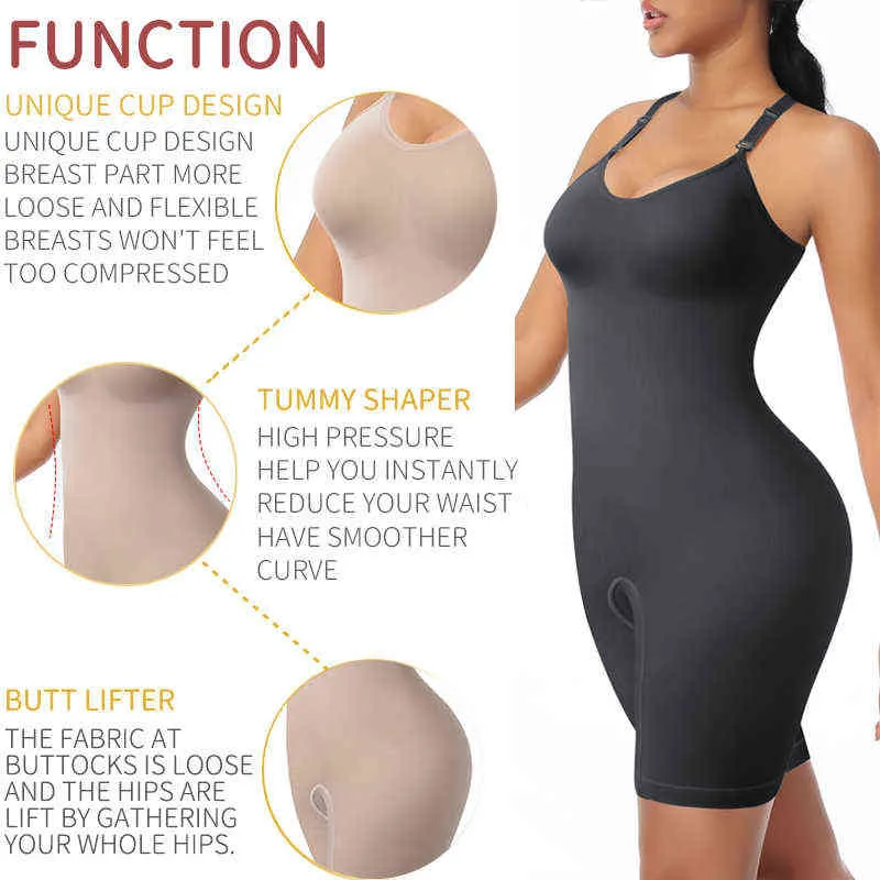 Bodysuit-Shapewear für Damen, Ganzkörperformer, Bauchkontrolle, Gewichtsverlust, Butt-Lifter, Push-Up, schlankere Form, Korsett, L220802
