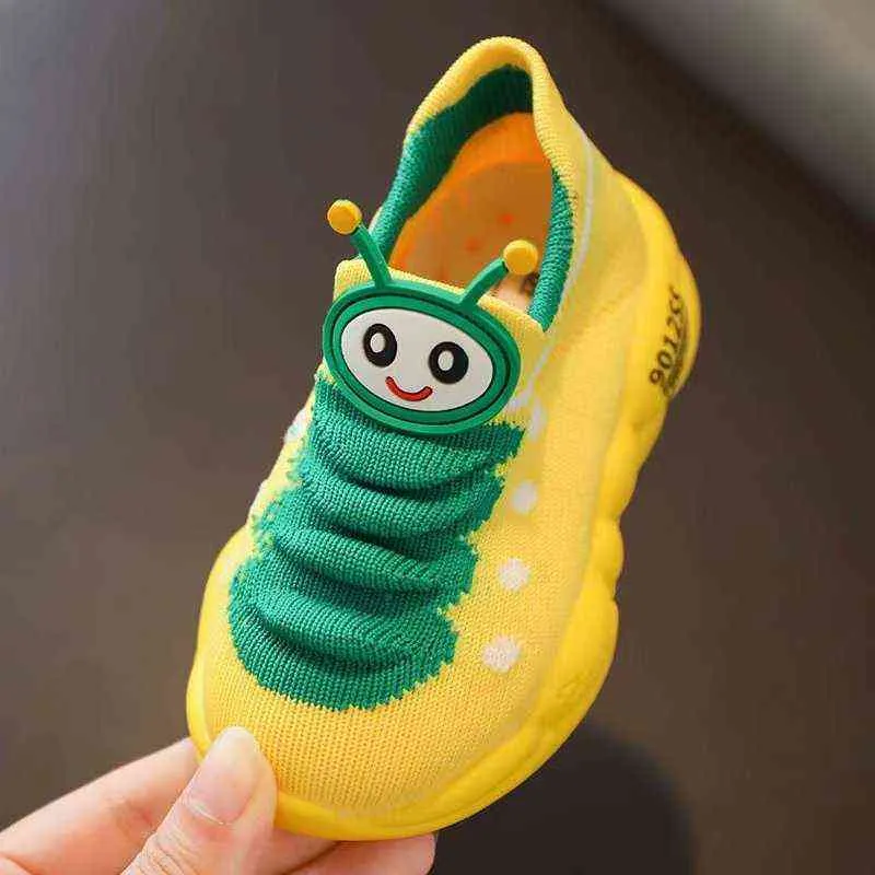 Kids Shoes Soft Bottom Sneaker First Walkers The caterpillar Sports Shoes Slip-On Girls Boys Cute Animal Running Shoe L220627